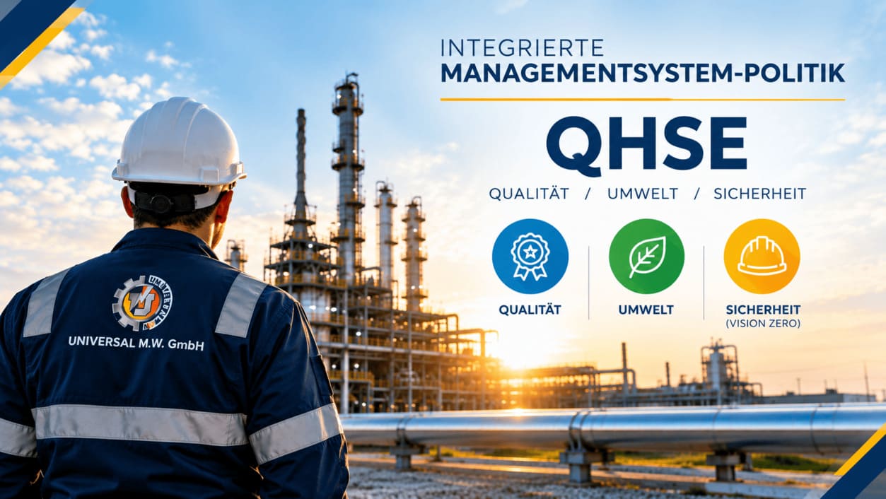 QHSE Richtlinie - Universal MW Managementsystem-Politik für Qualität, Umwelt und Arbeitsschutz