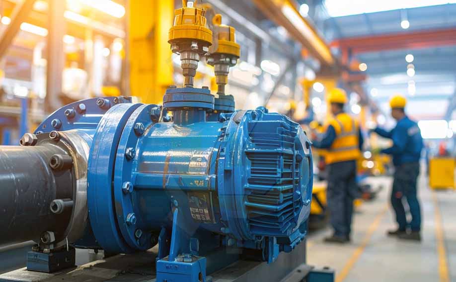 Mechanische Ingenieure montieren schwere Industrieanlagen für Öl- und Gasprojekte