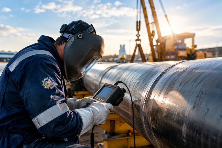 Quality inspection of welded pipeline for Universal MW QHSE standards